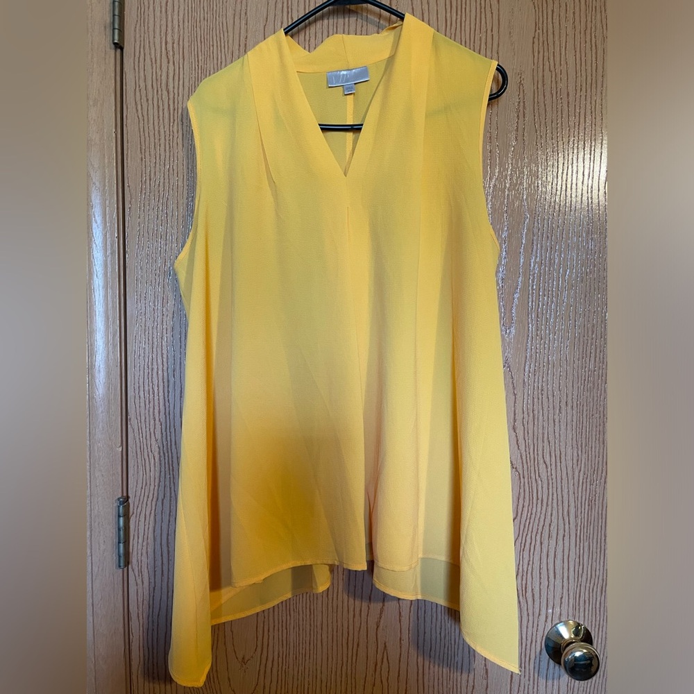 Sleeveless front pleat blouse